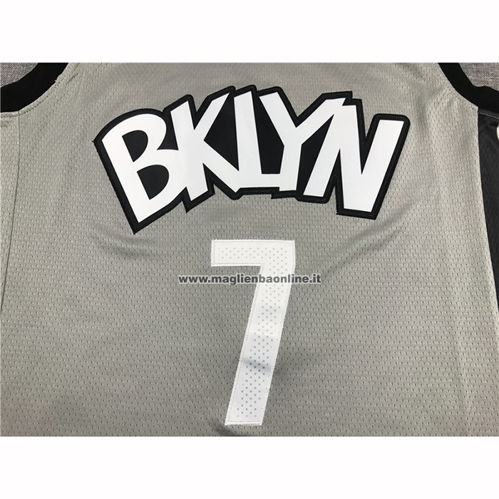 Maglia Brooklyn Nets Kevin Durant NO 7 Statement 2019-20 Grigio